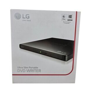 LG Ultra Slim Portable DVD Writer GP65NB60 External Drive Black NEW Portable